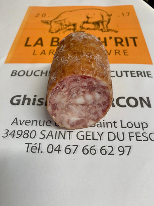 Saucisson à l'ail "Fumé" maison tranché 200g ( 2-3 personnes )